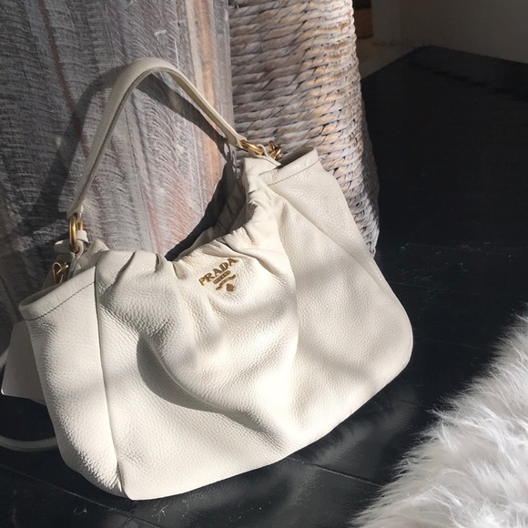 Prada Handbags - PRADA, AUTHENTIC White hobo